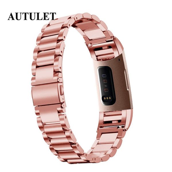 

charge 3 watch band straps / smart watch stainless steel replacement wristband straps bracelet for women men sports, Black;brown