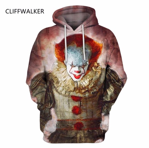 

dropshipping stephen king character hoodies sweatshirts for men women 3d pullover tracksuits hooded casual outwear, Black