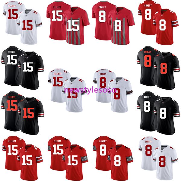 

2019 ncaa football ohio state buckeyes 15 иезекииль elliott 8 гареон конли jerserys, Black;red