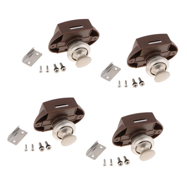 

4x push button latch keyless cabinet lock for rv motor caravan cupboard door