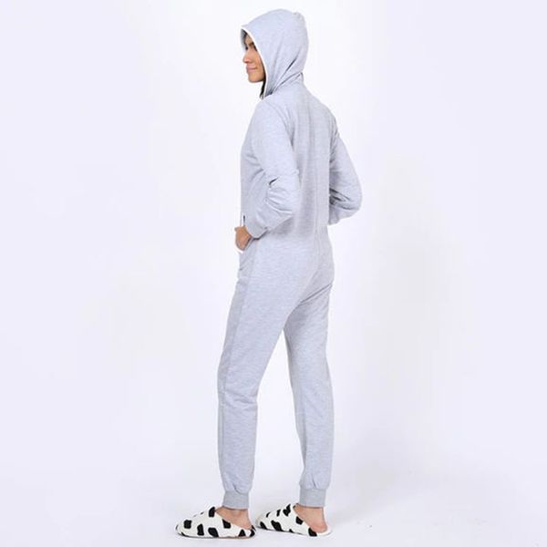 

womens fashion hooded long sleeve siamese sweatshirt conjoined home service 400#, Black;white