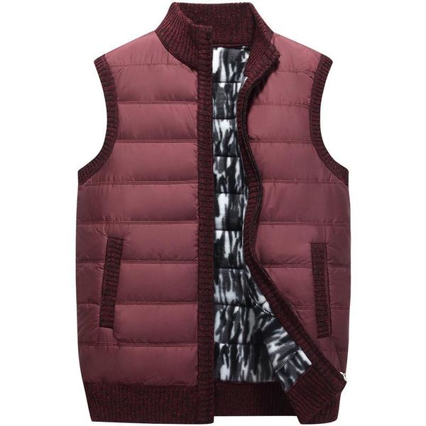 

add hair thickening of new fund of 2019 autumn winters vest for men's clothing collar knitting cardigan vest, Black;white