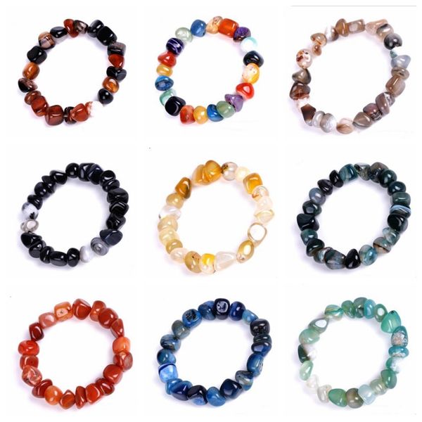 

natural agate bracelet bead charm bracelets irregularity agate string hand bangle fashion luxury designer jewelry women men party gift zyq27, Red;brown