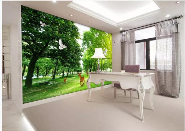 

landscape 3d tv background wall painting decorative painting forest wallpapers
