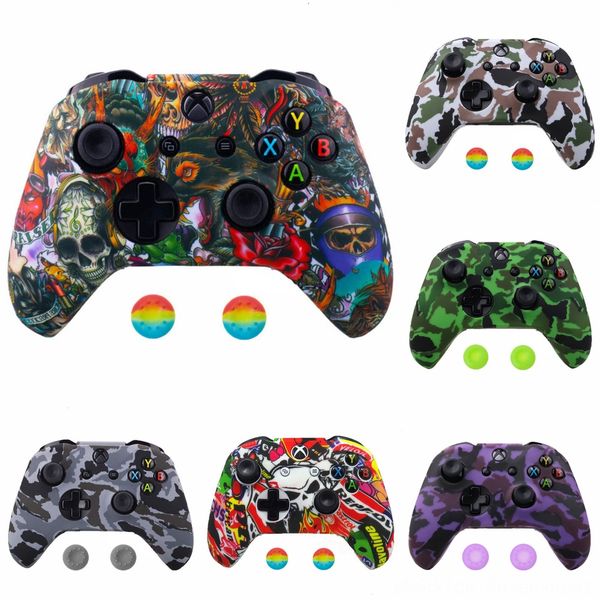 

q2ewq camo силиконовый защитный чехол для кожи water transfer printing камуфляжная крышка для xbox one x s slim controller protectorshipping