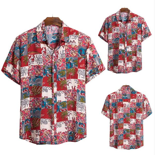 

высокое качество !!! лето новых людей вскользь рубашки поло дизайн цветок красный цвет футболки размер m ~ 3xl, White;black