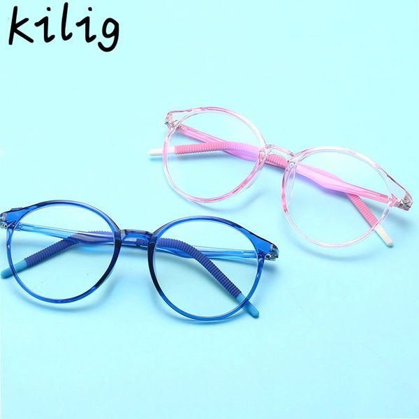 

blue light kids glasses frame optical flexible children computer blocking clear tr90 eyeglasses girl digital strain gaming uv400, White;black