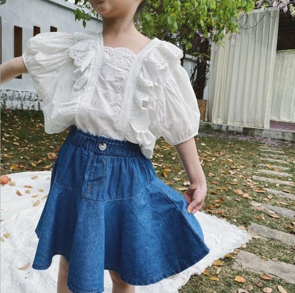

2020 new style girls denim skirt summer fashion girls skirts 2-7t qa107
