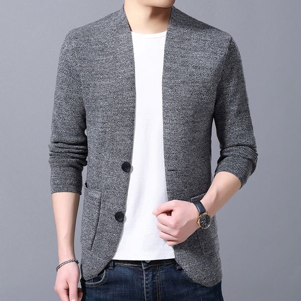 

new arrival autumn spring fashion men's outwear sweater men cardigan sweaters blazer version coats man jackets slim fit, White;black