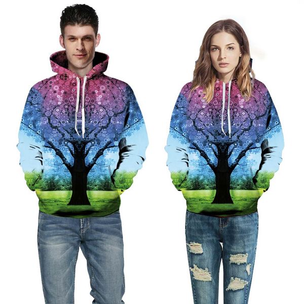 

wens momen casual scary halloween print party long sleeve hoodie blouse, White
