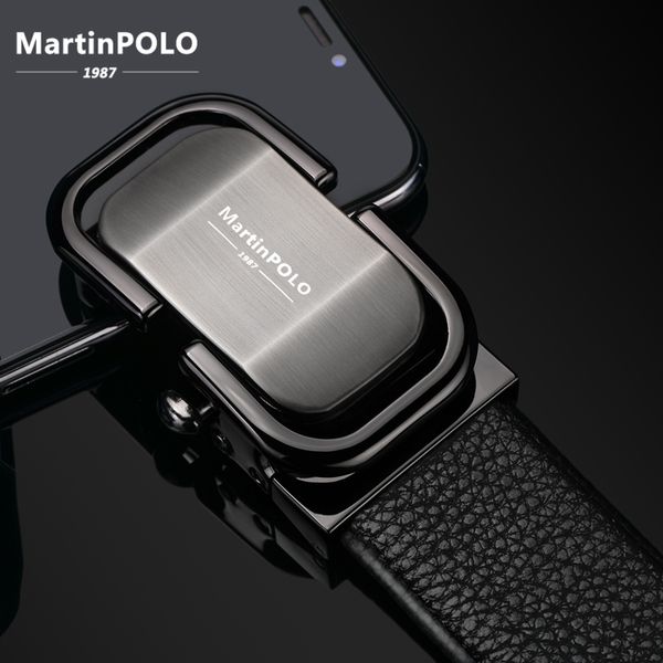 

martinpolo new arrival men's leather belt luxury automatic buckle belts for men black men belt genuine leather mp0301p c19041101, Black;brown
