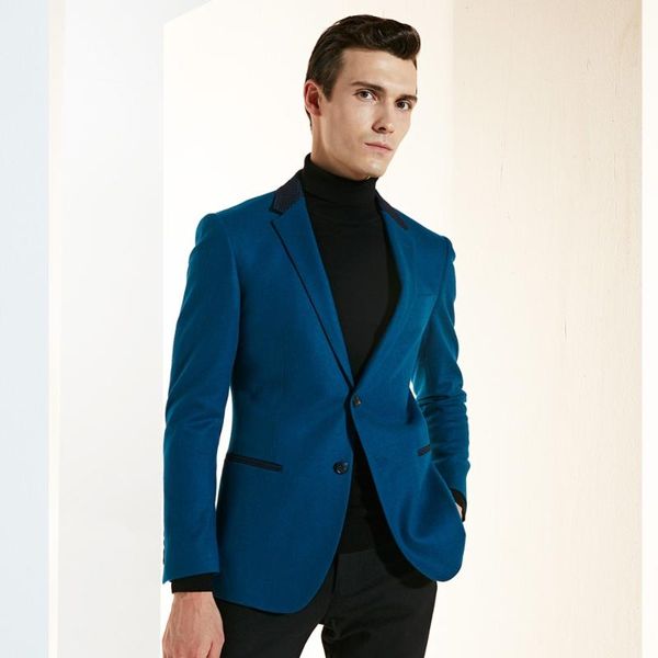 

89% wool blazer men singe breasted smart casual full sleeve men clothes 2020 autumn new arrivals blue fashion suits jacket plus, White;black