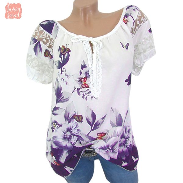

size plus 5xl blouse summer for womens blouses streetwear floral shirt tunic ladies and womens clothing ghc, White
