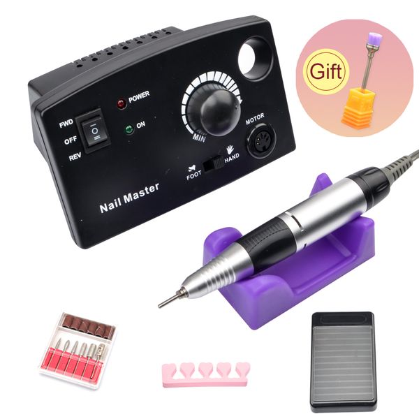 

35000 rpm professional electric manicure pedicure machine nail drill electric nail art tools for gift drill kit, Silver