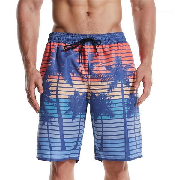 

beach shorts plus size quick drying relaxed knee length pants elastic waist surfing shorts homme 3d print, White;black