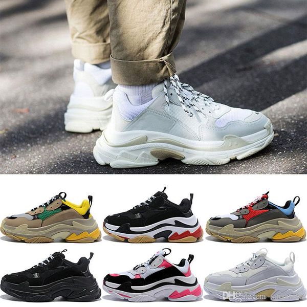 

2019 de igner hoe fa hion pari 17fw triple neaker ca ual for men 039 women black pink white port neaker ize 36 45 increa e fa