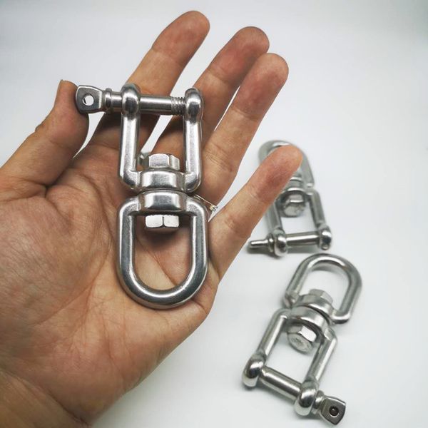 

4pcs m8 304 stainless steel jaw--eye swivel hook shackle