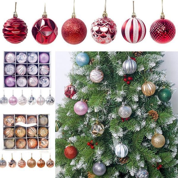 

новогодние украшения новогодние шары украшения пластиковые xmas елочные украшения xmas венчания подарка партии шарика 12pcs много dhl wx9-17