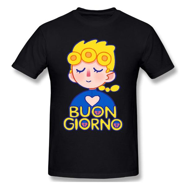 

2020 new arrival buongiorno giorno ofertas round collar t-shirt jojo bizarre adventure 100 cotton tshirt crewneck, White;black