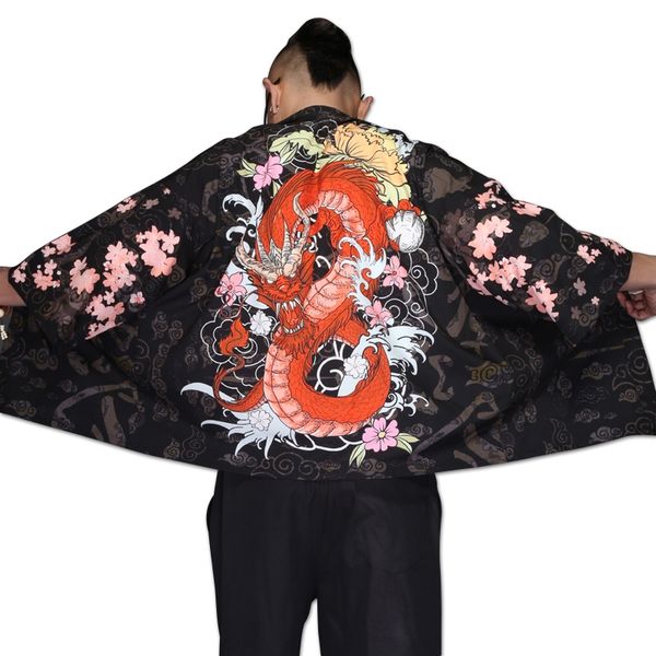 

yukata haori men japanese kimono cardigan men samurai costume clothing kimono jacket mens shirt yukata haori ta001, Red