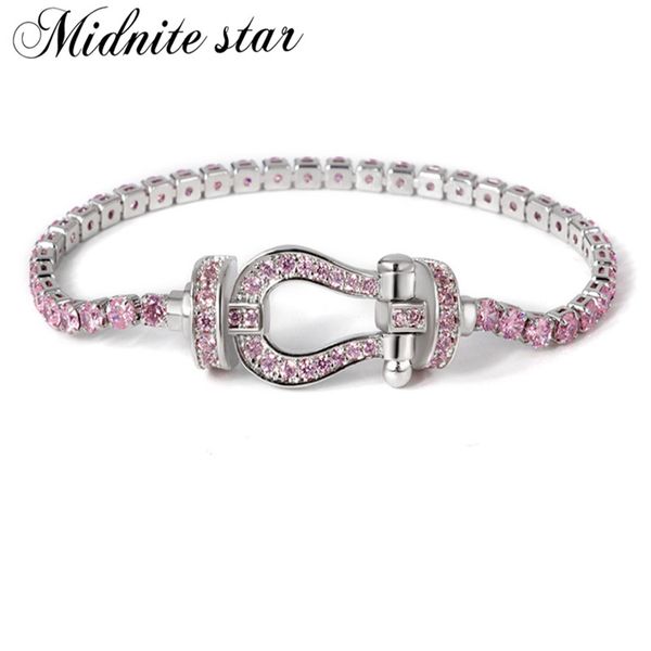 

midnite star 5 color rhinestone u simple crystal stainless steel bangle fashion women men bracelet jewelry gift 2019, Black