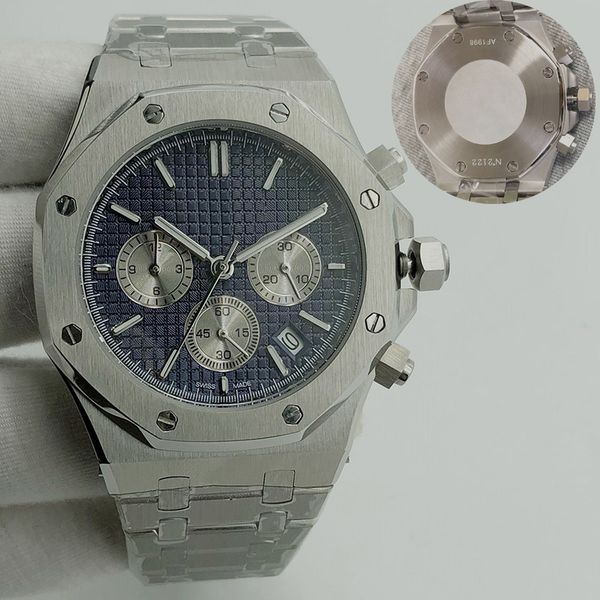 

men's montre de luxejapan vk quartz movement watch full stainless steel super luminous 5 atm waterproof sapphire glass, Slivery;brown