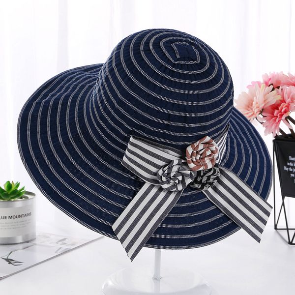 

ht2236 spring summer women hats packable wide brim sun hats for women ladies solid flower fisherman caps bucket hat, Blue;gray