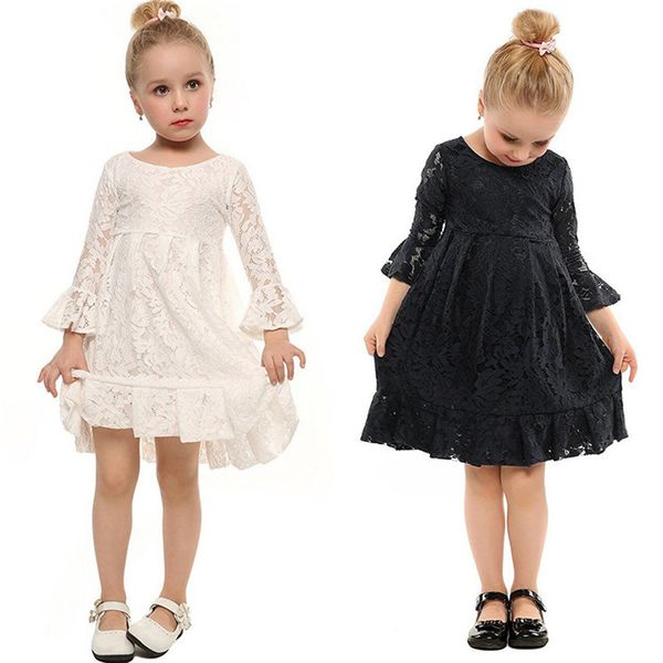 

spring autumn girls dresses 2 colors floral lace princess baby girls party dresses kids designer clothes girls kids clothes dhl jy05, Red;yellow