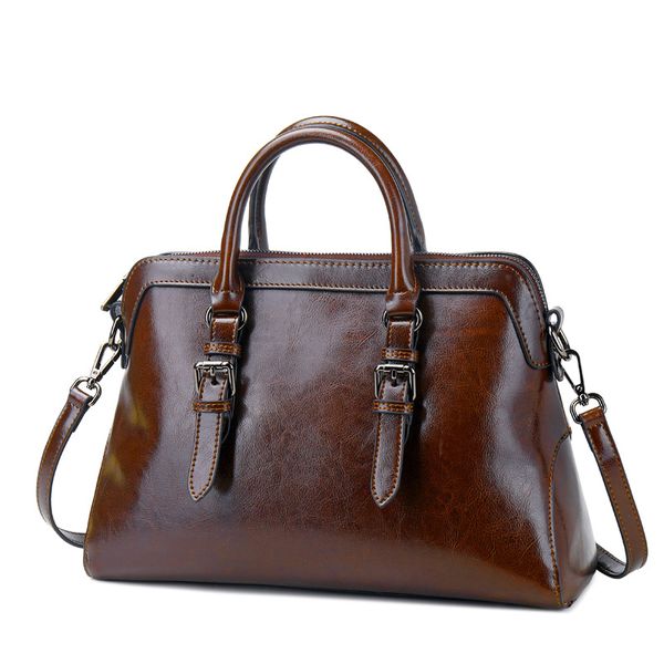 

natural skin women messenger crossbody shoulder handbag simple fashion female genuine leather tote bag briefcase handle bags