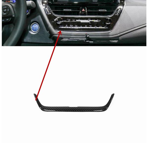 

abs matte/carbon fibre accessories car navigation strip cover trim frame sticker car styling for corolla e210 2019 2020