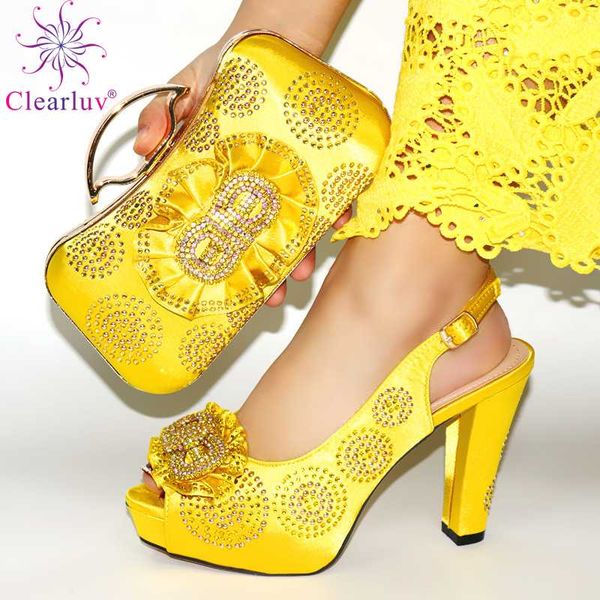 

yellow color special design african women wedding shoe and bag to match 2020 italian ladies matching shoes and bag set, Black