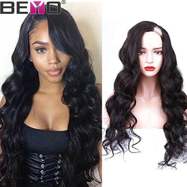 

у парик часть бразильской объемной волны фронта шнурка человеческих волос парики pre сорванные с ребенком волос remy парики шнурка для женщи, Black