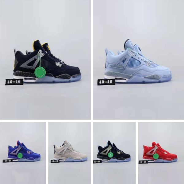 

trophy room 4s ice blue men basketball shoes 5 laney yellow bred red suede white cement metallic black designer sport sneaker size 40-46