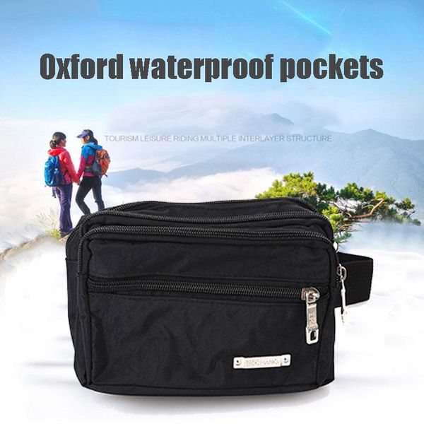 

sports bag fashion oxford cloth 2 colors high-capacity mobile phone camping tourism adjustable running bag on foot run satchel