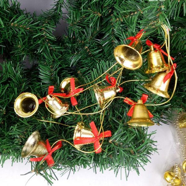 

hobbylane xmas 4cm gold color small bell string hanging pendant for christmas tree decoration