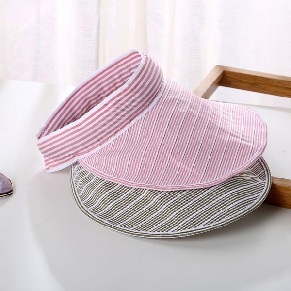 

women summer foldable baseball cap adjustable wide brim sunhat with empty fea889, Blue;gray