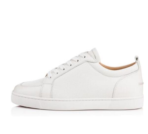 

original box] elegant designer mens red bottom sneakers shoes with women,man rantulow leather casual flat white,black,nude