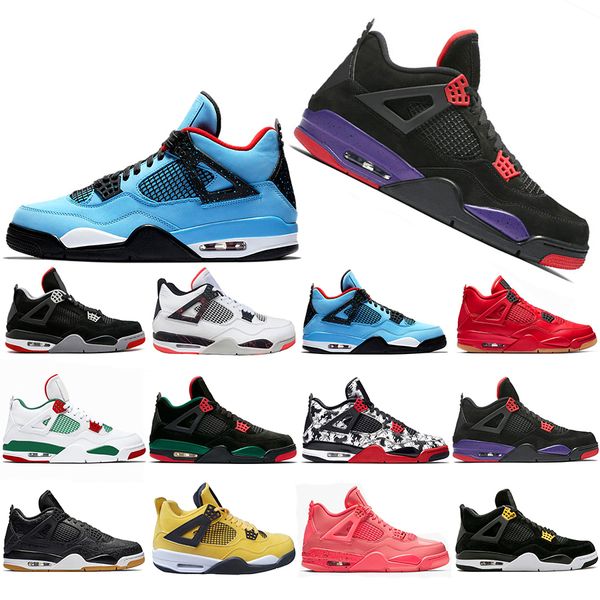 

New Style Bred Tattoo 4 IV 4s Men Basketball Shoes Travis Pizzeria Singles Day Black cat mens trainers designer Sports Sneakers US 7-13