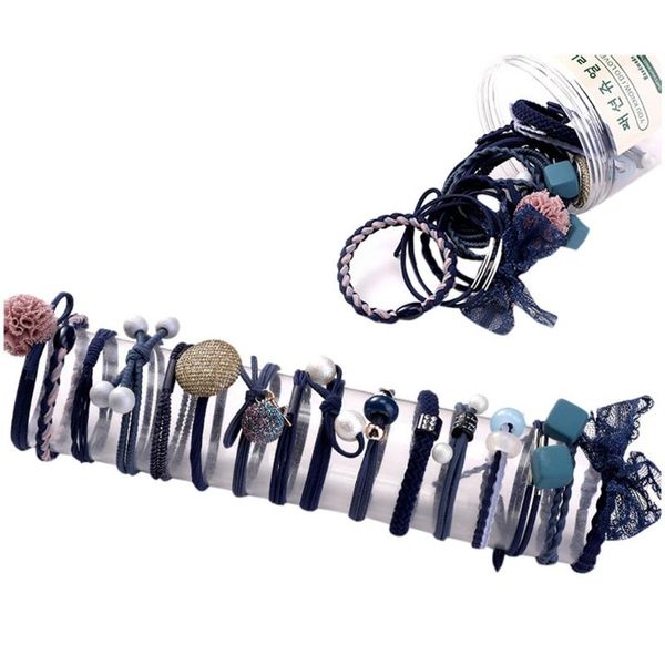 

new design  pieces women rubber band hair rope headdress simple tie hair ropes case cute accessories jewelry gifts delicate, Slivery;white