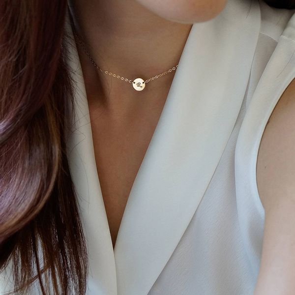 

coin necklace handmade gold choker gold filled pendant custom boho collier femme letter necklace kolye collares women jewelry, Silver