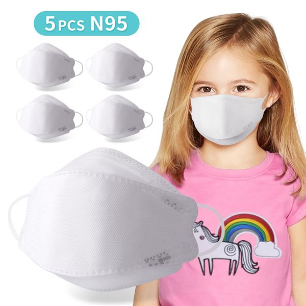 

n95 mask kids disposable protective anti infection face meltblown cloth mouth 5 pcs with 4 filter layers breathable dustproof