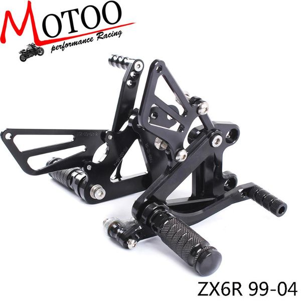 

motoo - full cnc aluminum motorcycle adjustable rearsets rear sets foot pegs for zx6r zx-6r 1999-2002