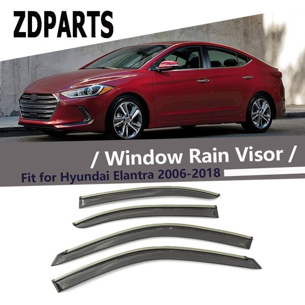 

zdparts 4pcs car wind deflector sun guard rain wind vent visor cover trim accessories for hyundai elantra 2006-2016 2017 2018