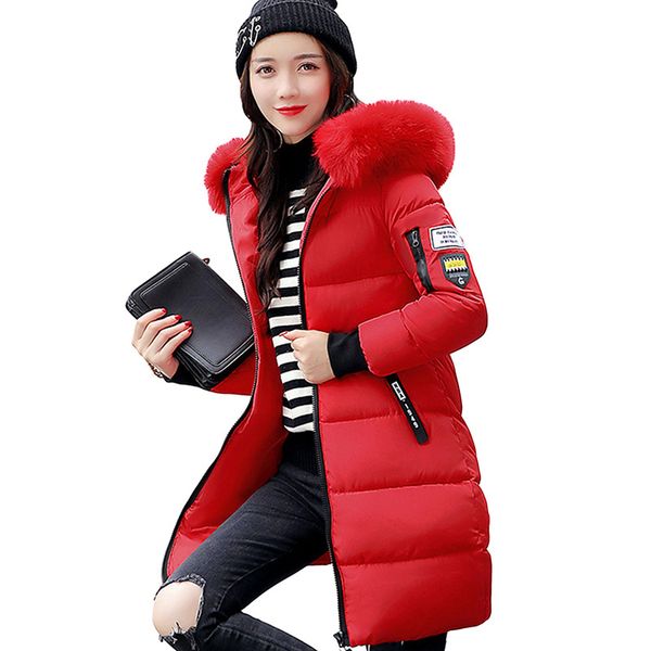 

2019 new winter down coat women thicken jacket slim hooded duck down long parka warm coats yp0587, Black