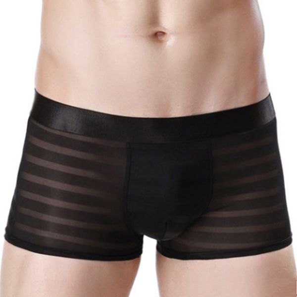 

factory direct men's underwear jacquard ice silk boxer briefs men's underwear b44, Black;white