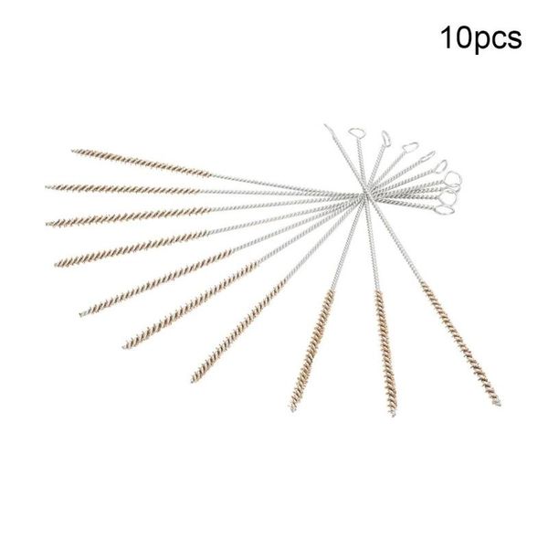 

durable 2pcs/5pcs/10pcs 0.6cm diameter brass wire cleaning brush 30cm total length copper wire tube brush metal handle hand tool