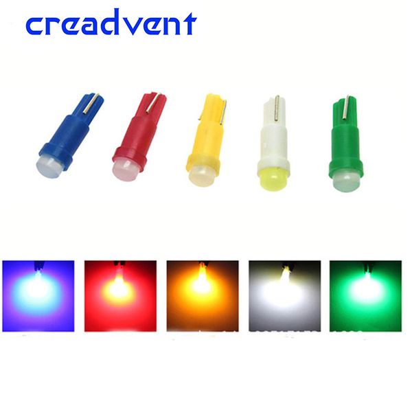 

10 pcs t5 led car dashboard light instrument automobile door wedge gauge reading lamp bulb 12v cob smd car styling