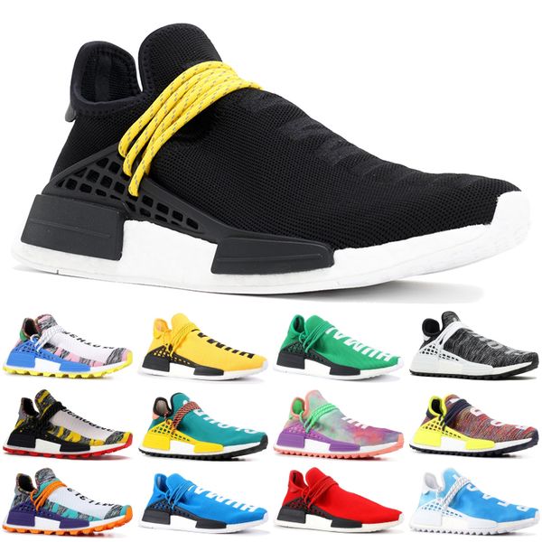 

with box human race x hu pw sun glow multi-color solar pack mother orange red yellow men sports shoes pharell williams women sneakers