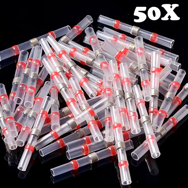 

10/20/50pcs heat shrink soldering sleeve terminals insulated waterproof butt wire connectors electrical wire soldered terminals