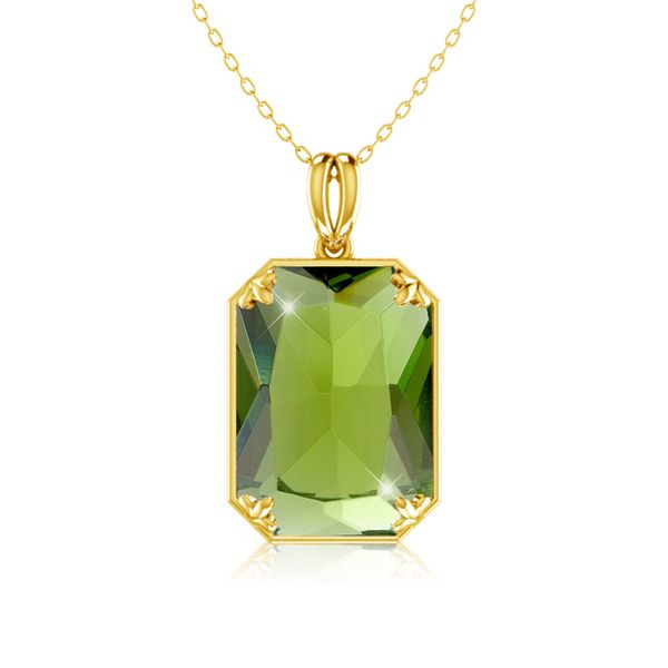 

Szjinao Gold Pendan Necklace for Women Christmas Present Fine Viking Birthstone Peridot Silver 925 Jewelry